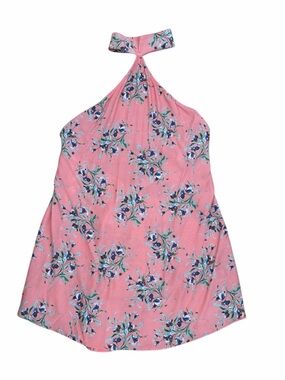 Flynn Skye Multicolor Floral Halter Top Made In USA Women Size M